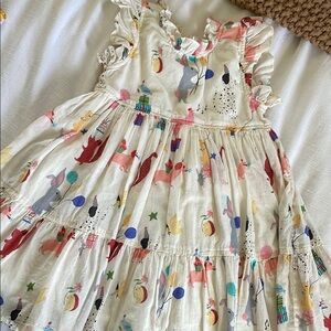 Pink Chicken Jennifer Birthday Buddies Bunny Rabbit Dog Cat Rooster Dress 4Y